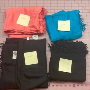 Four “pashmina” wraps one NWT other three NWOT